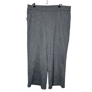 Hugo Boss Sweatpants Women 14 Wide Leg High Rise Gray Pull On Pocket Travel Cozy